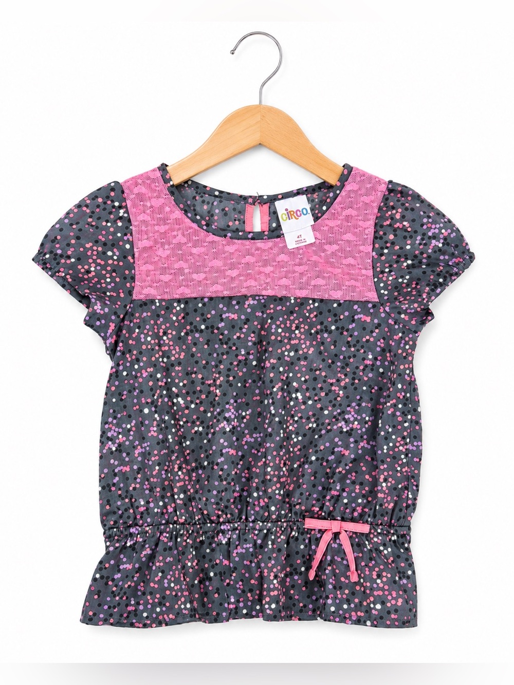 Circo Target brand Girls shirt with lace detail. Hot pink, 4t. Great Condition